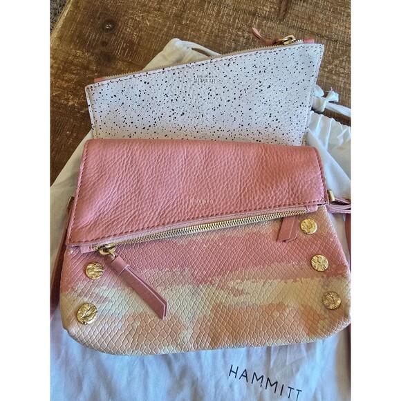 Hammitt Dillon Shoulder / Crossbody Bag Pink Himalayan Snake   EUC - Picture 3 of 12